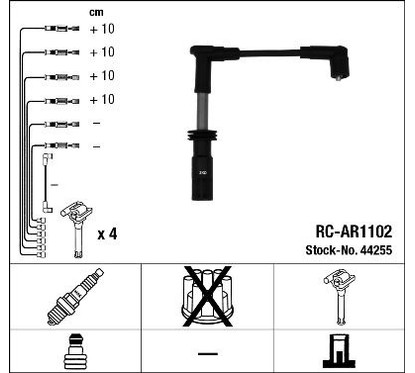 NGK Kit cavi accensione 44255 per ripristinare il corretto funzionamento del componente