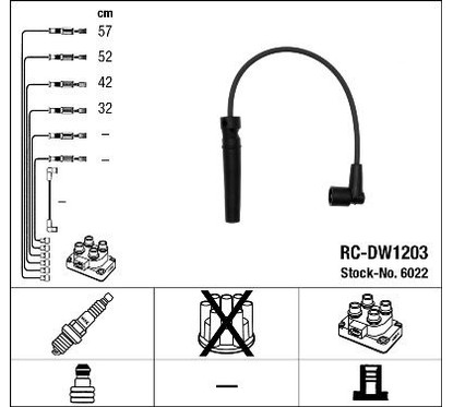 Ngk 6022 - Cavi Rc-Dw1203 per ripristinare il corretto funzionamento del componente
