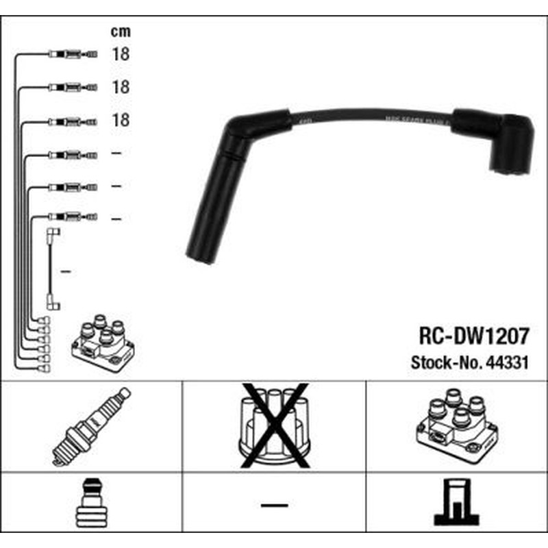 NGK Kit cavi accensione 44331