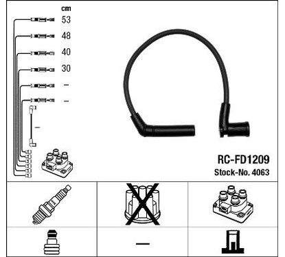 Ngk 4063 - Cavi Rc-Fd1209 per ripristinare il corretto funzionamento del componente
