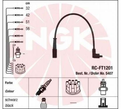 Ngk 5407 - Cavi Rc-Ft1201 per ripristinare il corretto funzionamento del componente