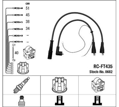 Ngk 0682 - Cavi Rc-Ft435 per ripristinare il corretto funzionamento del componente