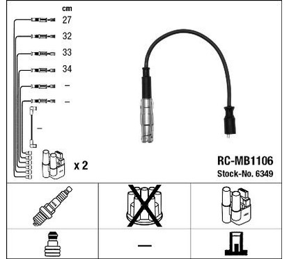 Ngk 6349 - Cavi Rc-Mb1106 per ripristinare il corretto funzionamento del componente