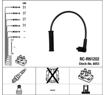 Ngk 4053 - Cavi Rc-Rn1202 per ripristinare il corretto funzionamento del componente