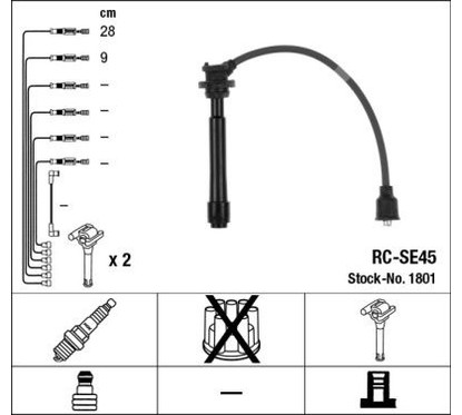NGK Kit cavi accensione 1801 per ripristinare il corretto funzionamento del componente