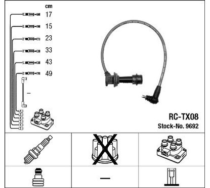 Ngk 9692 - Cavi Rc-Tx08 per ripristinare il corretto funzionamento del componente