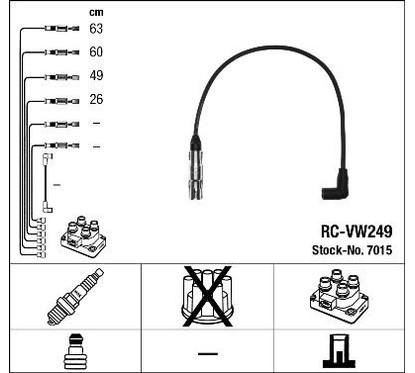 Ngk 7015 - Cavi Rc-Vw249 per ripristinare il corretto funzionamento del componente