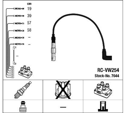 Ngk 7044 - Cavi Rc-Vw254 per ripristinare il corretto funzionamento del componente