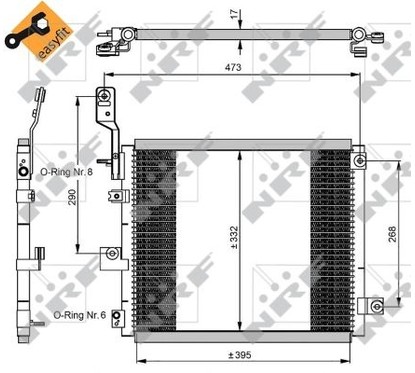 Nrf Condensors Hyundai Atos 04- 350047 per ripristinare il corretto funzionamento del componente