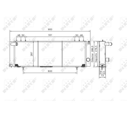 Radiatore acqua NRF 50231 268x790x26