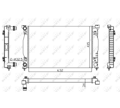 Nrf Radiatore Audi A4 00- 50539A