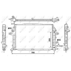 Radiatore acqua NRF 53082 439x600x28