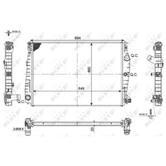 Radiatore acqua NRF 53114 460x649x20