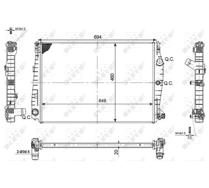 Radiatore acqua NRF 53114 460x649x20
