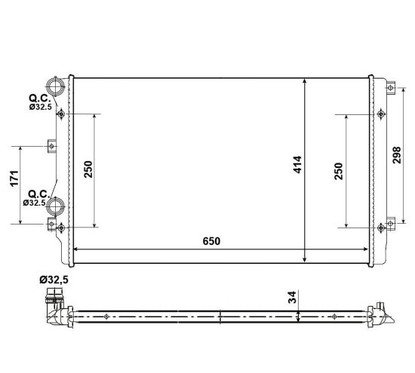 Radiatore acqua NRF 53406A 415x650x34