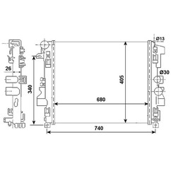 Radiatore acqua NRF 53801 405x680x26