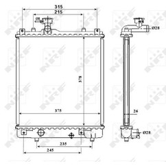Radiatore acqua NRF 53824 378x375x26