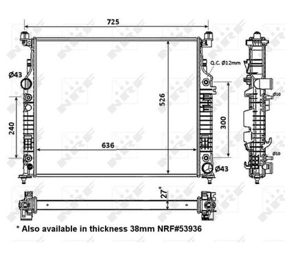 Nrf Radiatore Mercedes Gl320 06- 56074