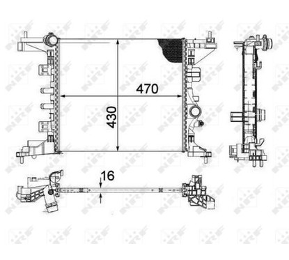 Radiatore acqua NRF 58477 430x470x16