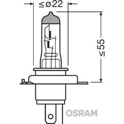 Lampada Osram H4 Classic 55/60W 64193CLC