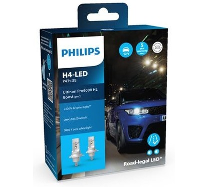 Philips Ultinon Pro6000 Boost gen2 H4 LED 11342U60B2X2 per fari anteriori