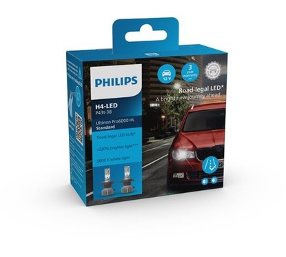 Philips Ultinon Pro6000 H4 LED: +220% di Luminosità per la Tua Auto