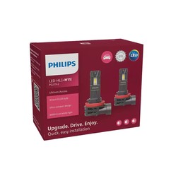 KIT LAMPADINE PHILIPS ULTINON ACCESS LED H11 LUCE BIANCA FREDDA 6000 K