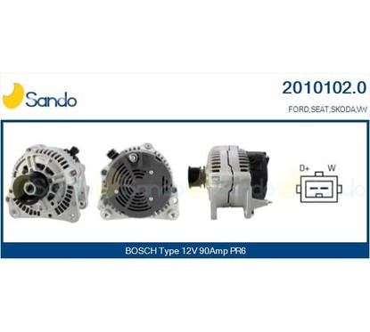 Sando Alternatore 12V 90A Ford Vw 2010102.0 per ripristinare il corretto funzionamento del componente