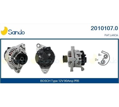 Sando Alternatore 12V 90A Fiat Bravo/A Marea 1.6 16V 2010107.0