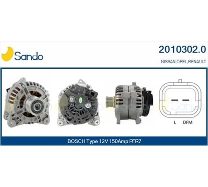 Sando Alternatore 12V 150A Renault Laguna Ii 1.9 Dci 200 2010302.0