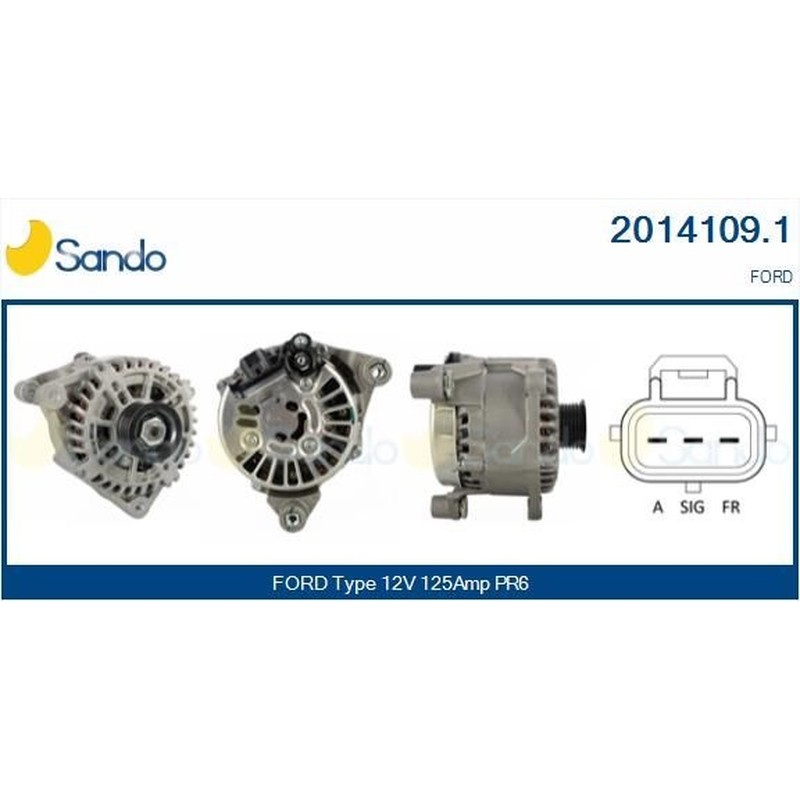 Sando Alternatore 12V 125A Ford Transit Connect 1.8 16V 2014109.1