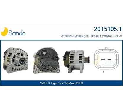 Sando Alternatore 12V 125A Renault Master/Nissan 2015105.1 per ripristinare il corretto funzionamento del componente