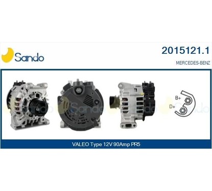 Sando Alternatore 12V 90A Mercedes Classe A(W168) 2015121.1 per ripristinare il corretto funzionamento del componente
