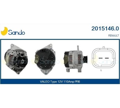 Sando Alternatore 12V 110A Renault Clio Ii/Megane/Kangoo 2015146.0