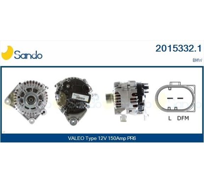 Sando Alternatore 12V 150A Bmw X3 E83 3.0D 2003 2015332.1 per ripristinare il corretto funzionamento del componente