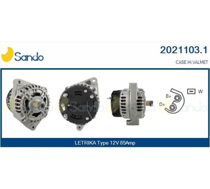 Sando Alternatore 12V 85A Case International,Valmet 2021103.1