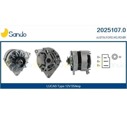 Sando Alternatore 12V 55A Ford Escort/Fiesta 2025107.0 per ripristinare il corretto funzionamento del componente