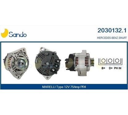 Sando Alternatore 12V 75A Smart Cabrio/Fortwo (3 Pin) 2030132.1