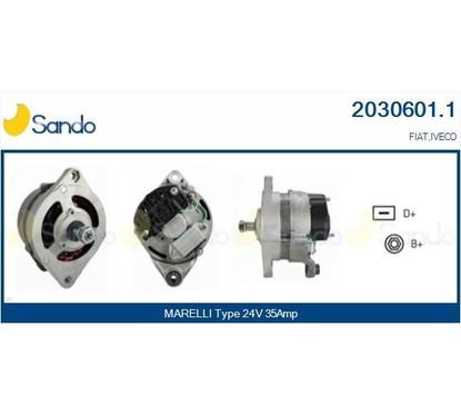 Sando Alternatore 24V 35A Iveco Eurocargo 2030601.1 per ripristinare il corretto funzionamento del componente