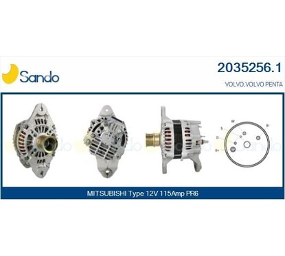 Sando Alternatore 12V 115A Volvo Penta 2035256.1 per ripristinare il corretto funzionamento del componente