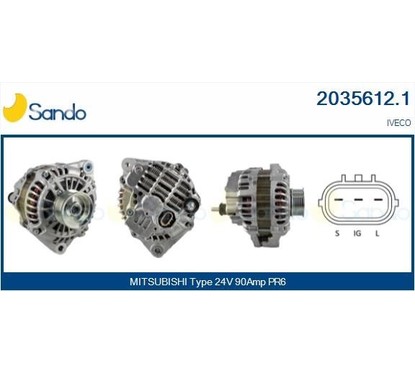 Sando Alternatore 24V 90A Iveco Stralis/Eurotech (Mitsub 2035612.1