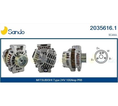 Sando Alternatore 24V 100A Scania Serie 4 2000 2035616.1 per ripristinare il corretto funzionamento del componente