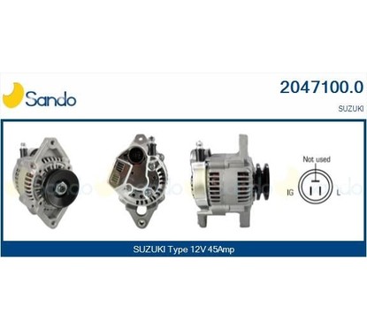 Sando Alternatore 12 45A Suzuki Swift I 1.3 1984-89 2047100.0
