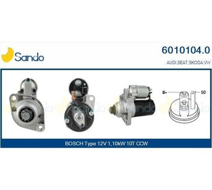 Sando Motorino Avviamento Gruppo Vag 10 Denti 6010104.0
