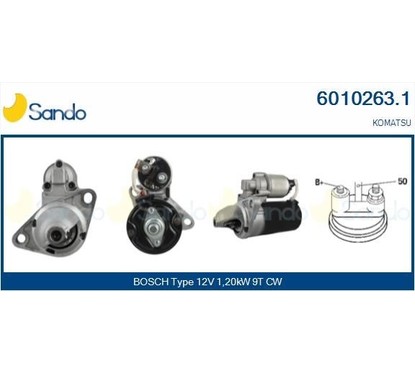 Sando Motorino Avviamento 12V Komatsu/Perkins 6010263.1