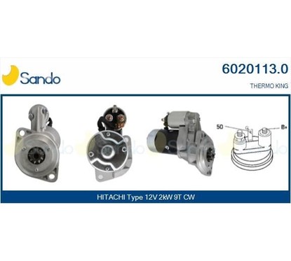 Sando Motorino Avviamento 12V (9D) Thermo King Hitachi V 6020113.0